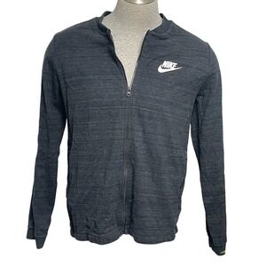 Nike Textured Black Zip Up Track Jacket Men's Large
